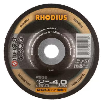 Rhodius Slipeskive 125x4,0x22,23 RS38 (25pk)
